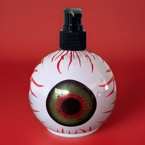 HALLOWEEN Scary EYEBALL Hand Soap Dispenser W/Cherry Soap‎ Refillable 10oz NEW!